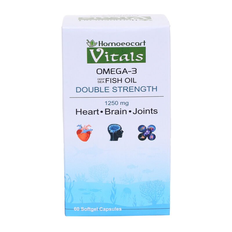 Homoeocart Vitals Omega-3 Deep Sea Fish Oil Double Strength (60Softgels) - Image 3