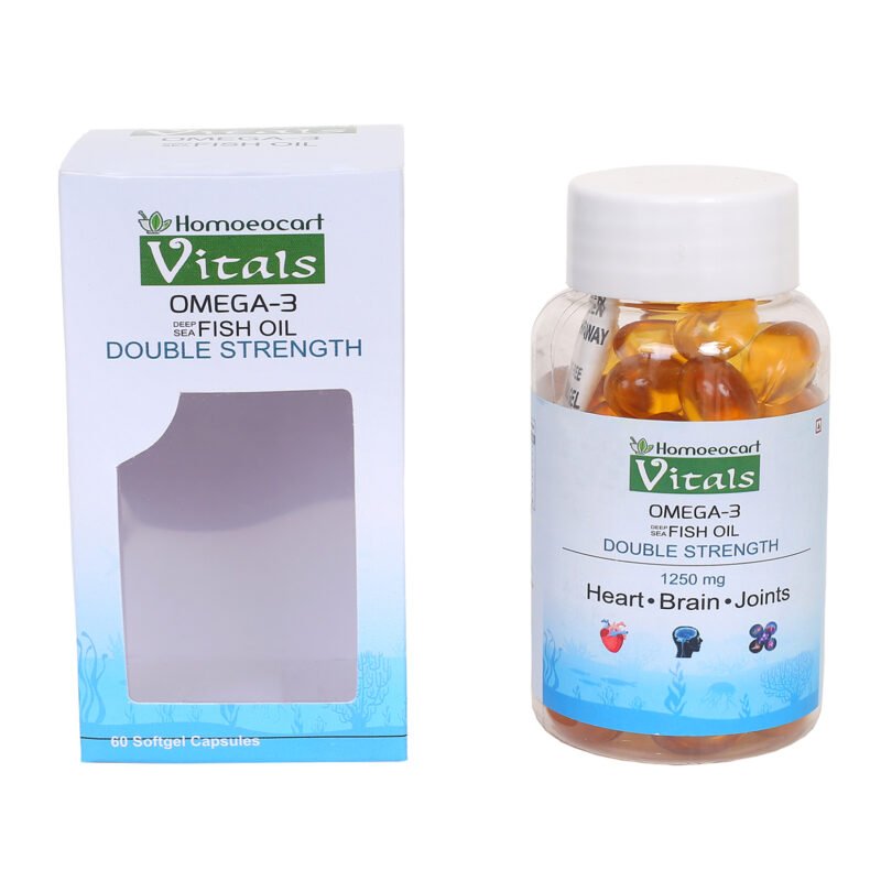 Homoeocart Vitals Omega-3 Deep Sea Fish Oil Double Strength (60Softgels) - Image 2